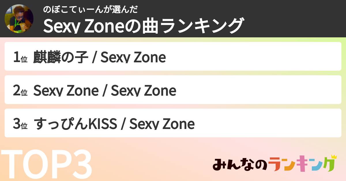 のぼこてぃーんさんの「timeleszの曲ランキング」
