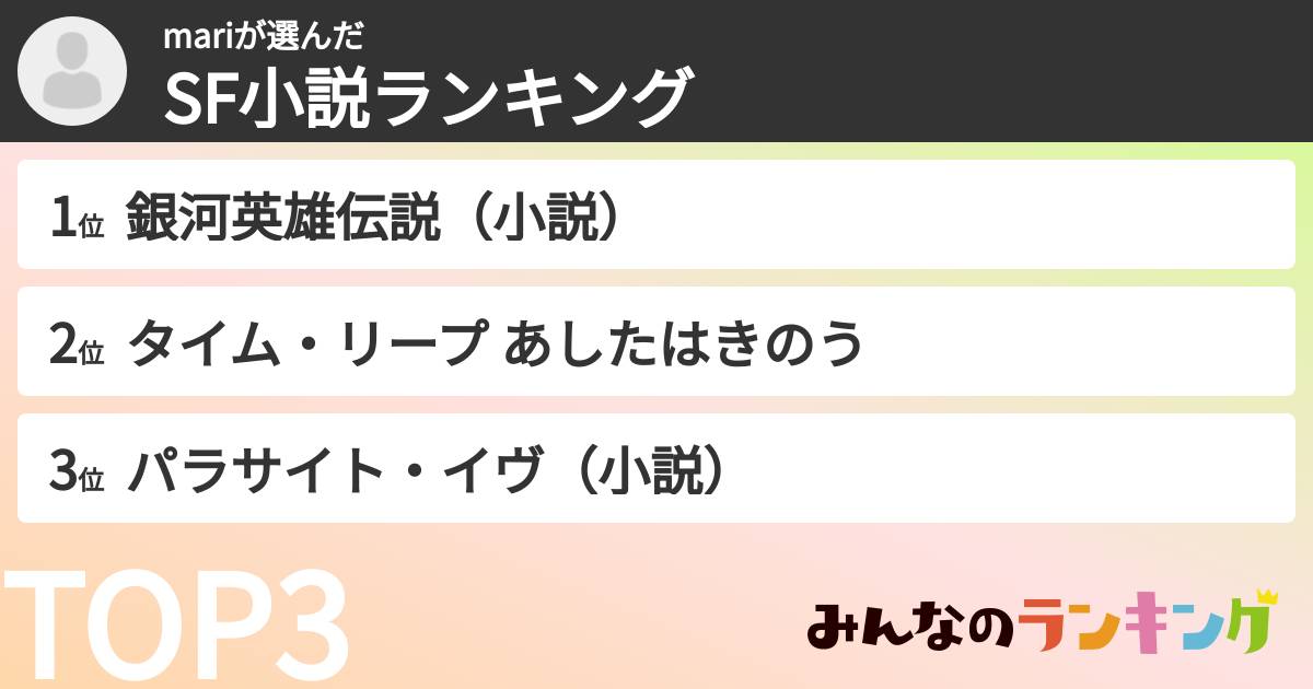 mariさんの「SF小説ランキング」