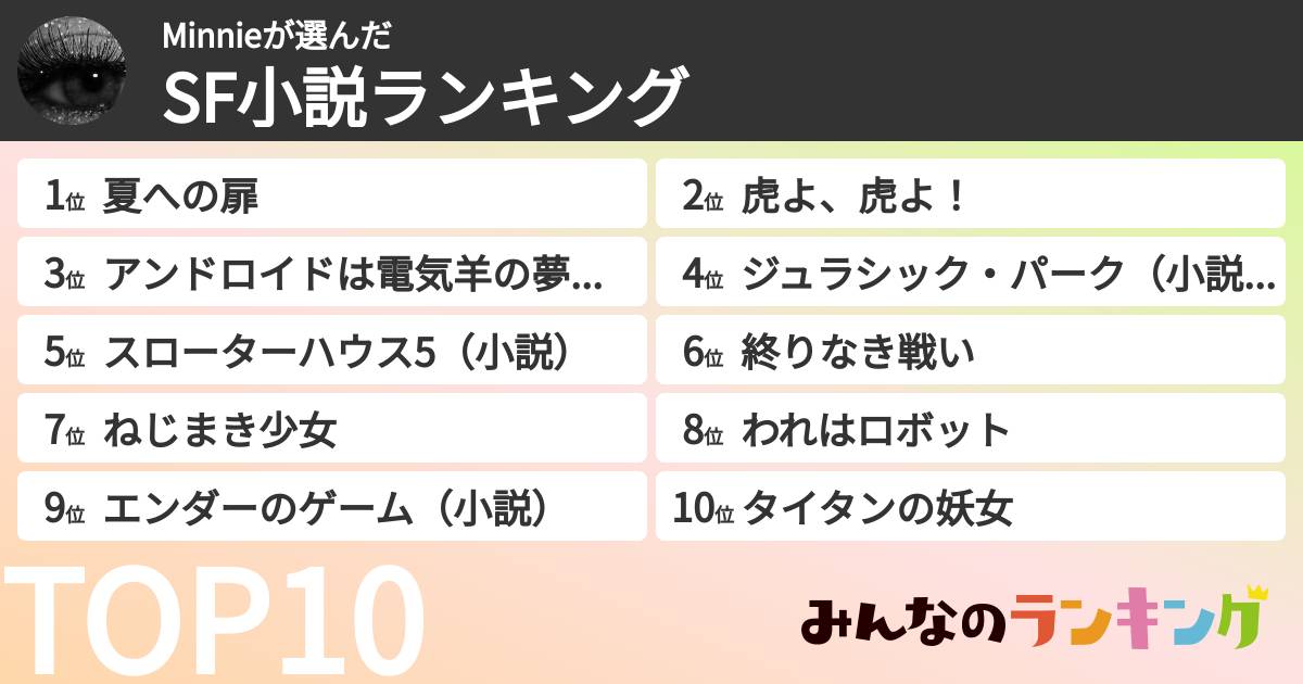 Minnieさんの「SF小説ランキング」