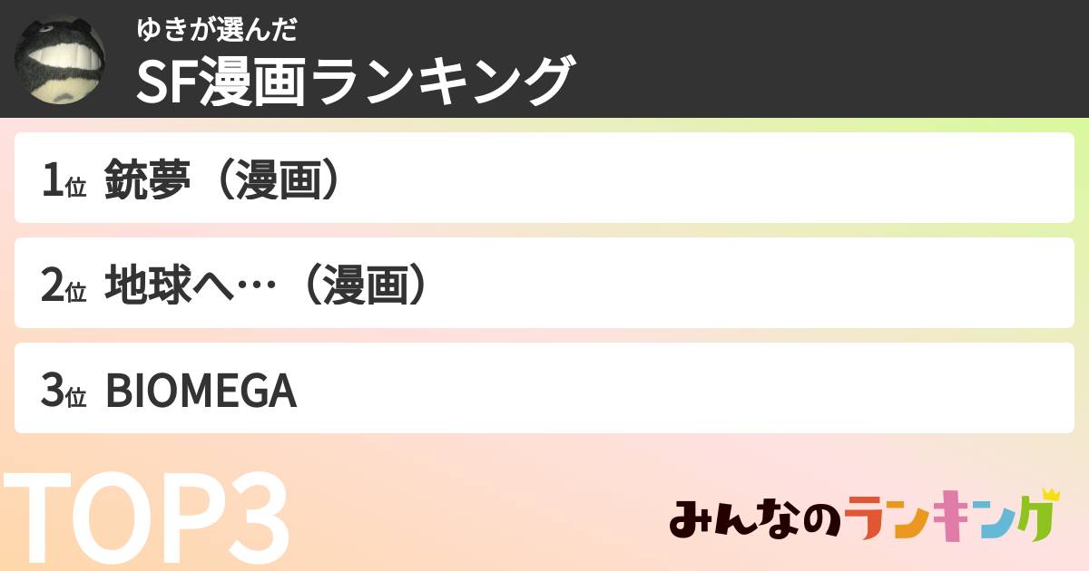 ゆきさんの「SF漫画ランキング」