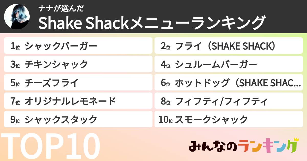 ナナさんの「Shake Shackメニューランキング」