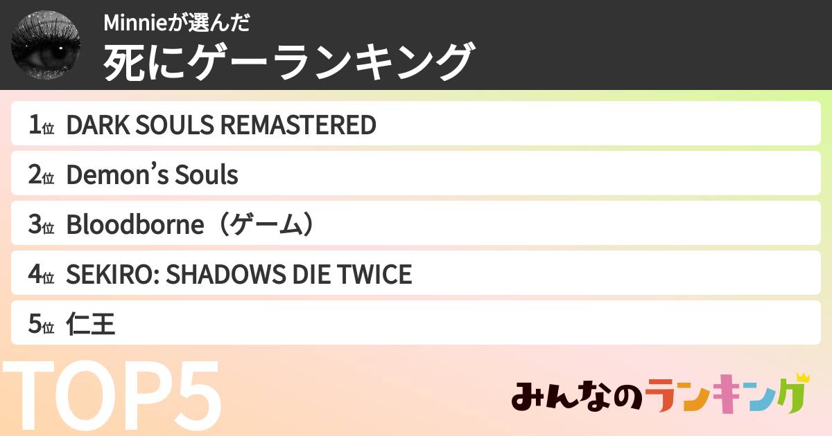 Minnieさんの「死にゲーランキング」