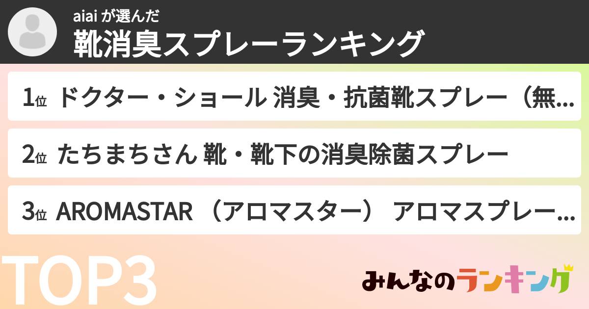 aiai さんの「靴消臭スプレーランキング」