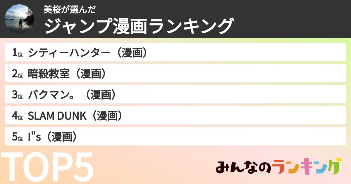 美桜さんの「ジャンプ漫画ランキング」
