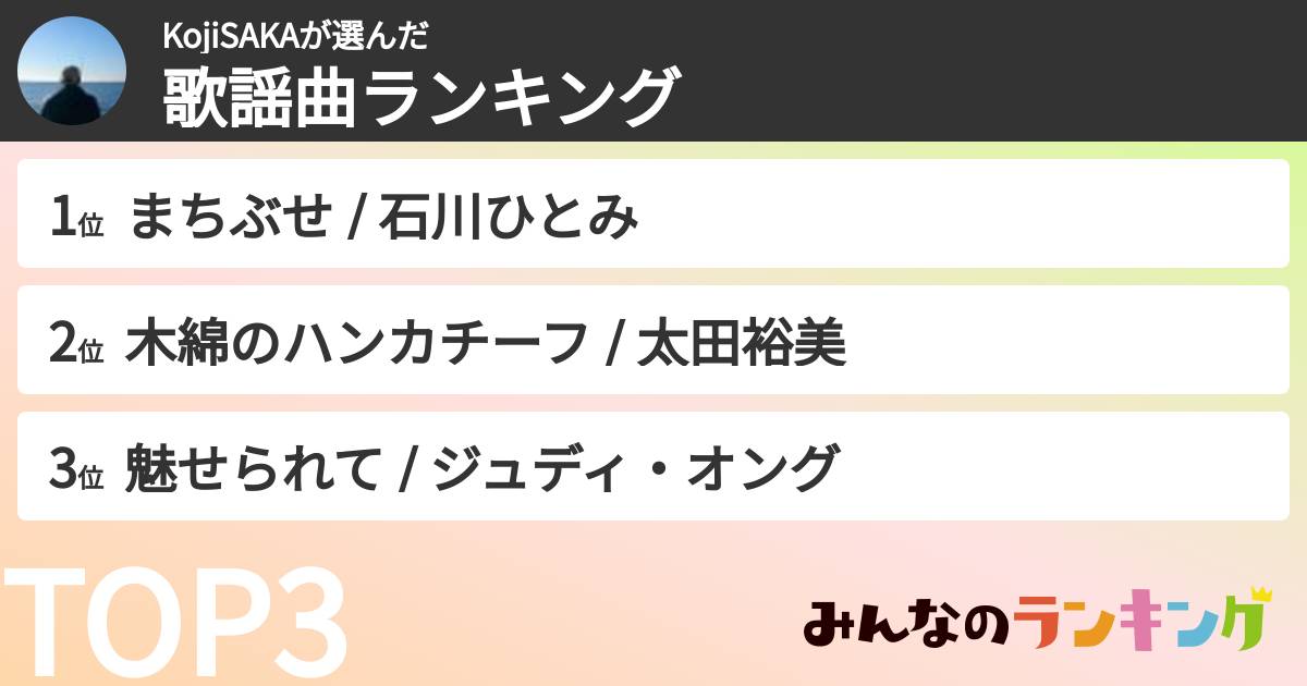 KojiSAKAさんの「歌謡曲ランキング」