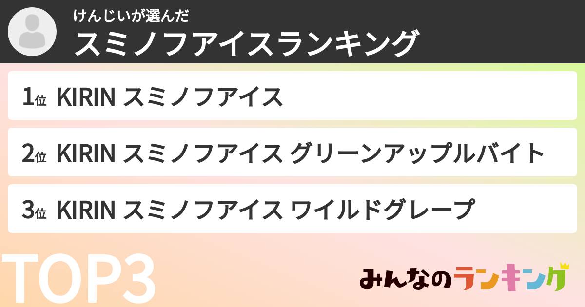 けんじいさんの「スミノフアイスランキング」