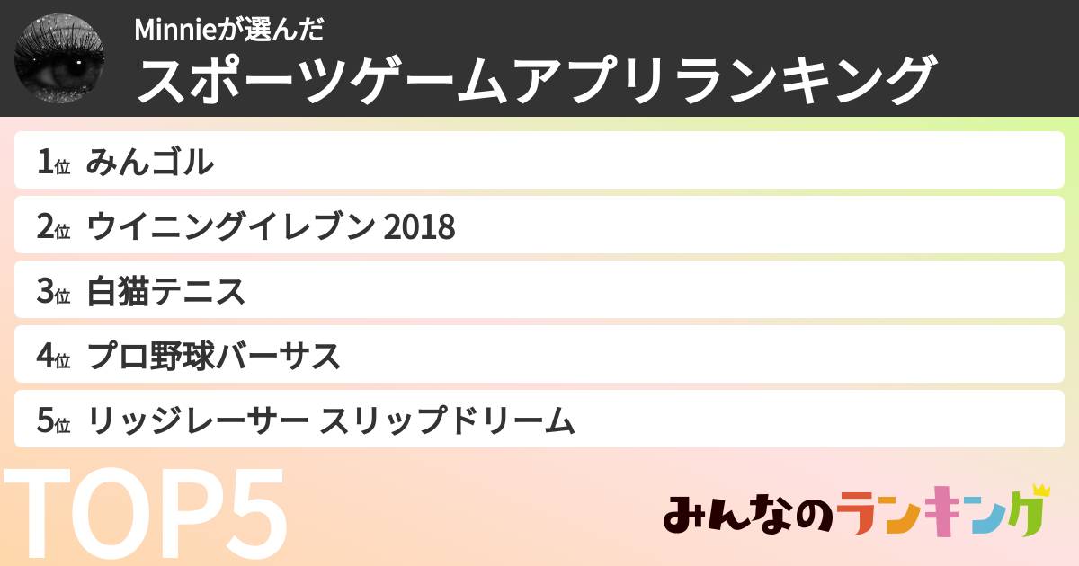 Minnieさんの「スポーツゲームアプリランキング」