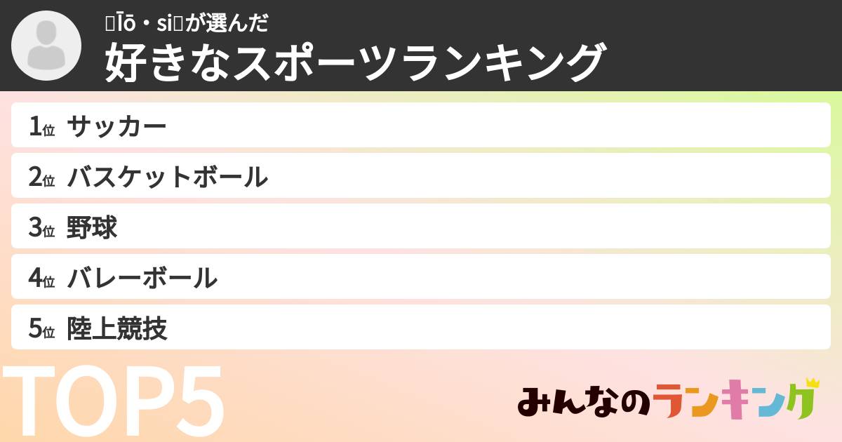 🏀Īō・si🏐さんの「好きなスポーツランキング」