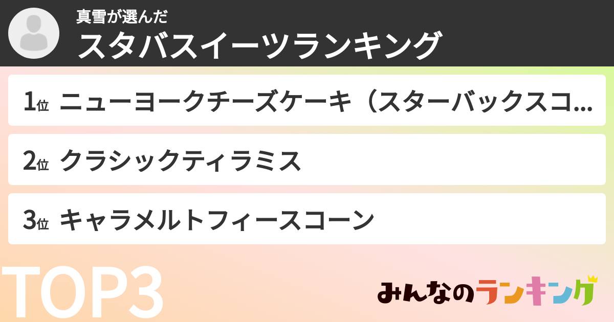 真雪さんの「スタバスイーツランキング」