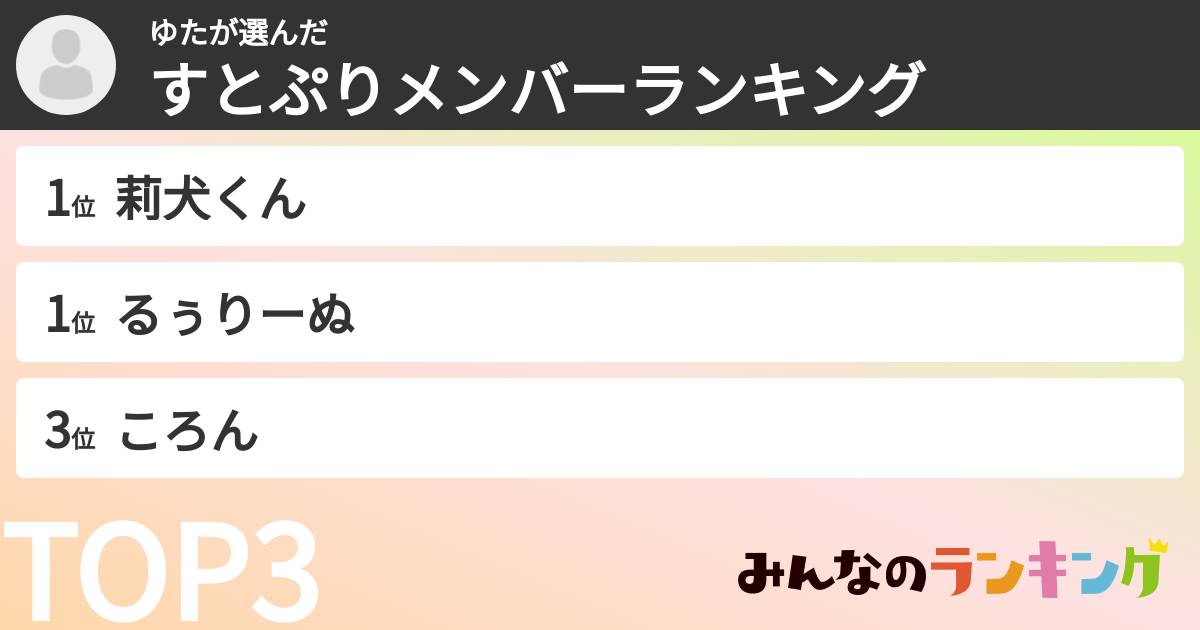 ゆたさんの「すとぷりメンバーランキング」