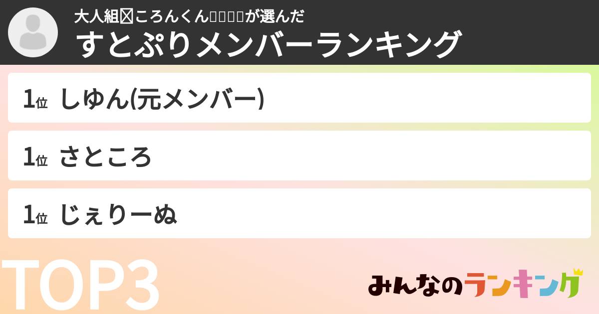 大人組✕ころんくん💙💕💜🧡さんの「すとぷりメンバーランキング」