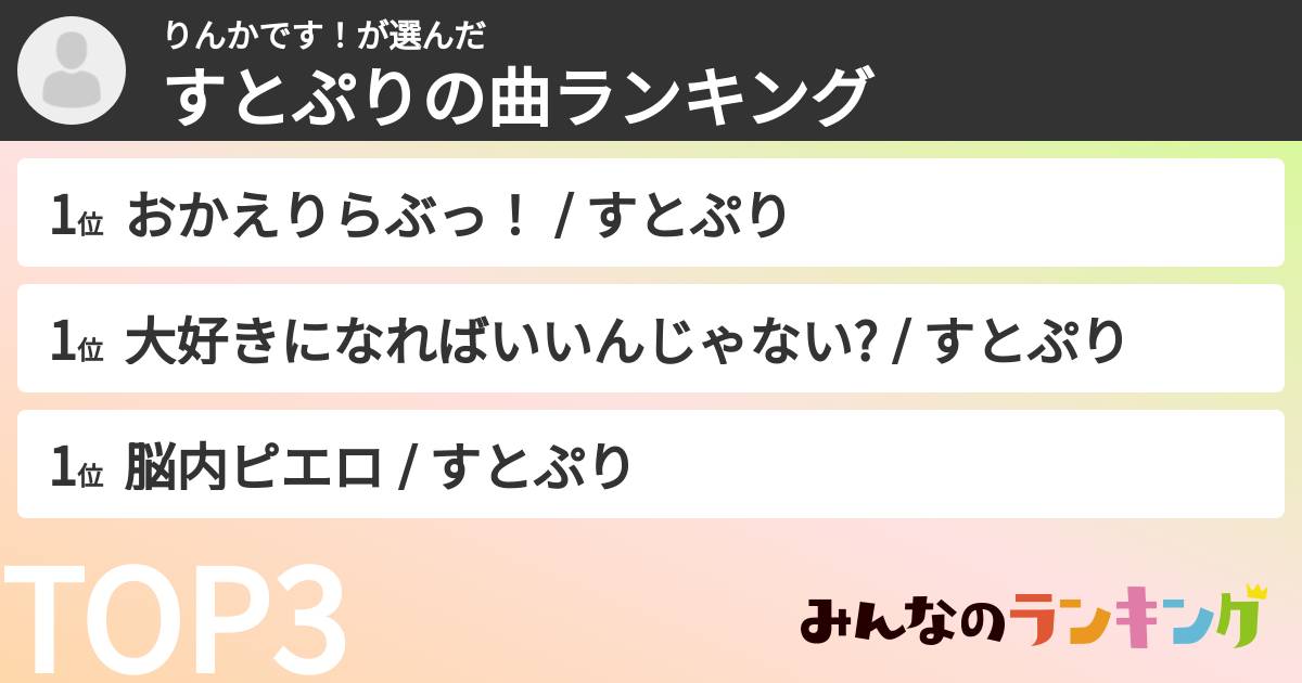 りんかです！さんの「すとぷりの曲ランキング」