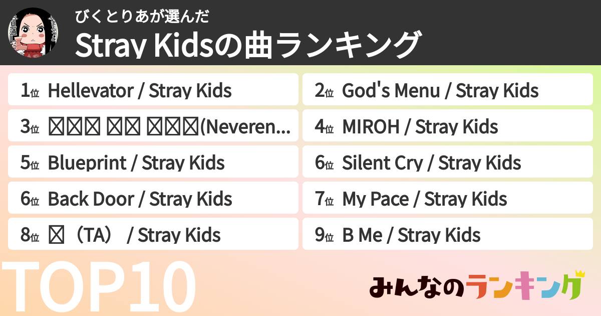 びくとりあさんの「Stray Kidsの曲ランキング」