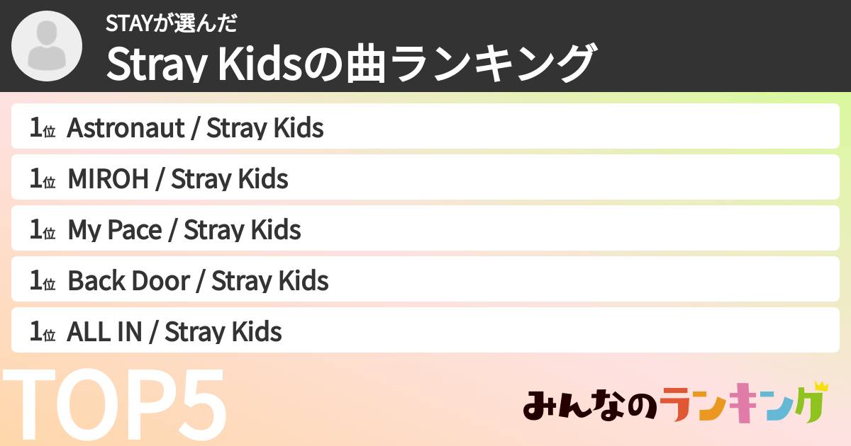 STAYさんの「Stray Kidsの曲ランキング」