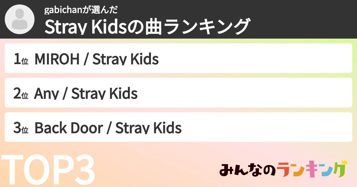 gabichanさんの「Stray Kidsの曲ランキング」