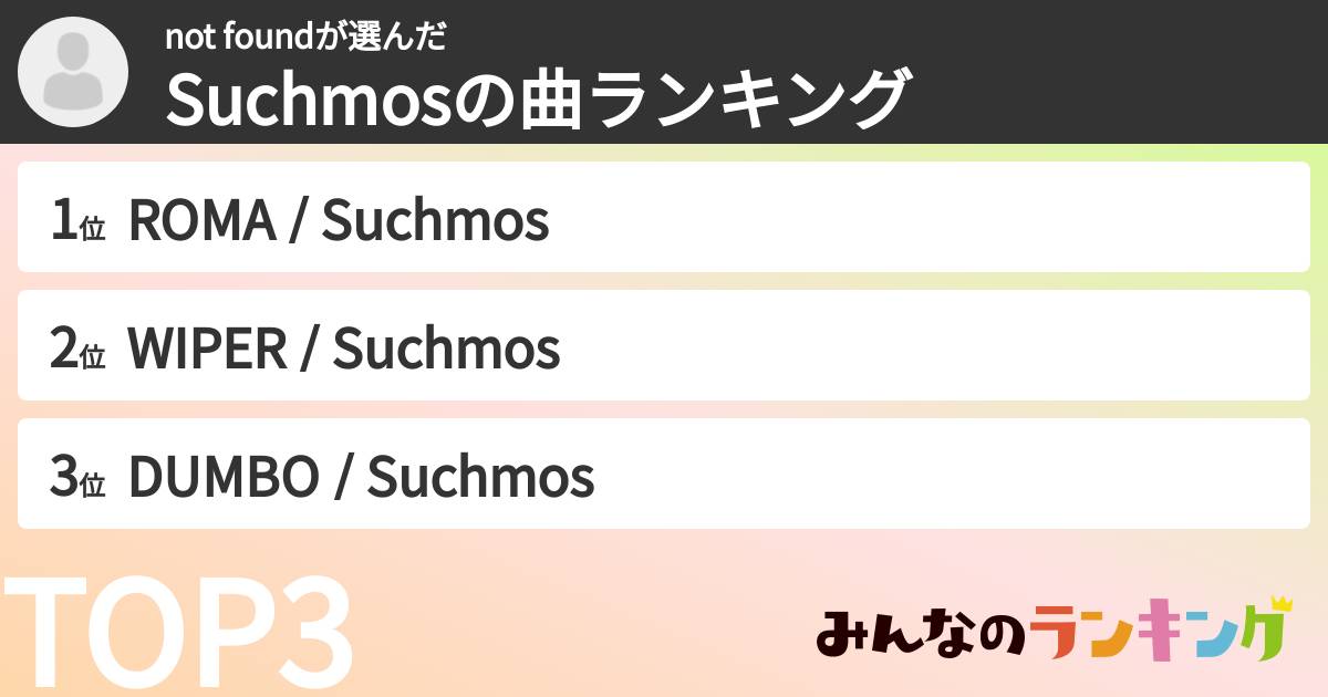 not foundさんの「Suchmosの曲ランキング」