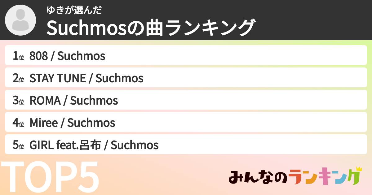 ゆきさんの「Suchmosの曲ランキング」