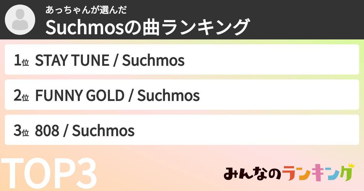 あっちゃんさんの「Suchmosの曲ランキング」