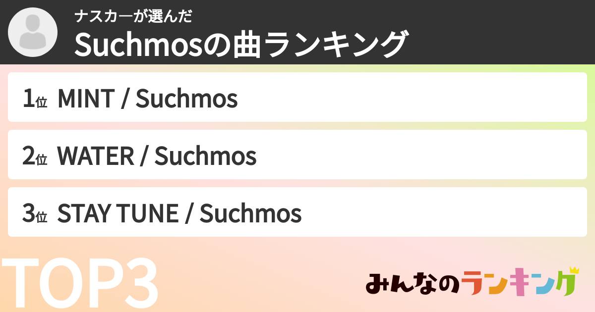 ナスカ—さんの「Suchmosの曲ランキング」