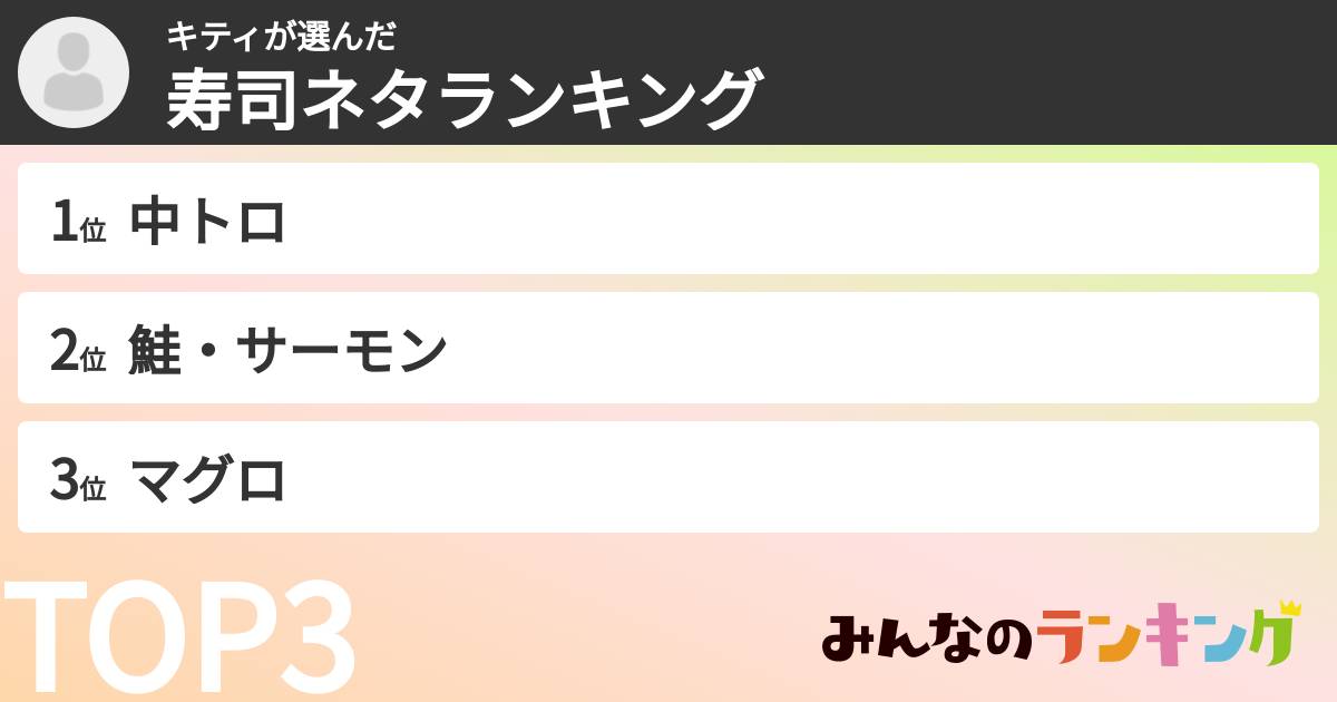キティさんの「寿司ネタランキング」