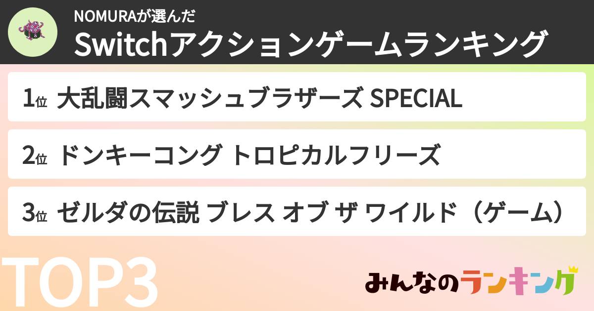 NOMURAさんの「Switchアクションゲームランキング」