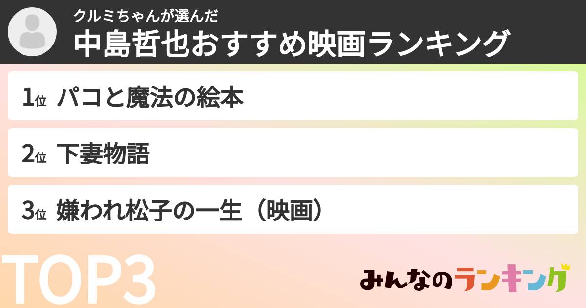 クルミちゃんさんの「中島哲也おすすめ映画ランキング」