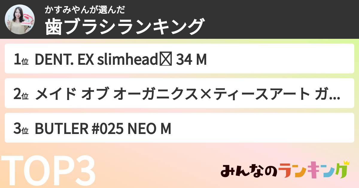 かすみやんさんの「歯ブラシランキング」