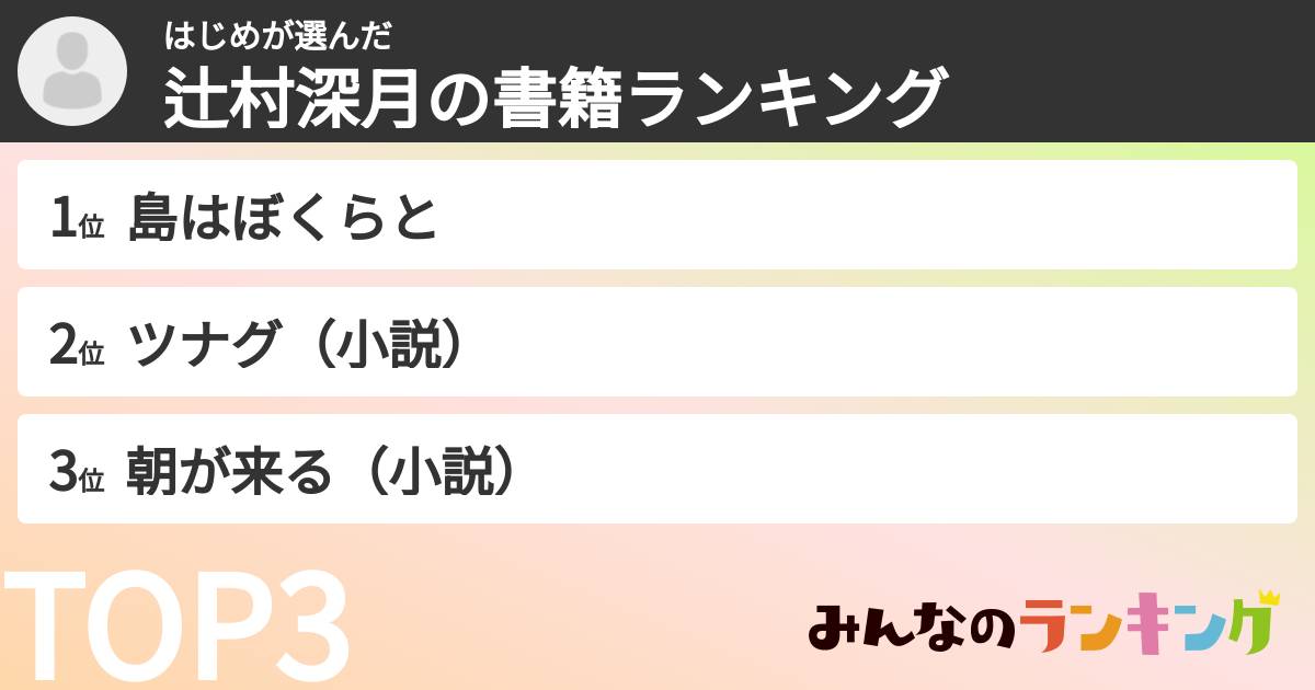 はじめさんの「辻村深月の書籍ランキング」
