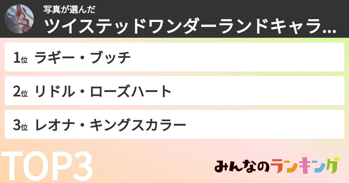 写真さんの「ツイステッドワンダーランドキャラランキング」