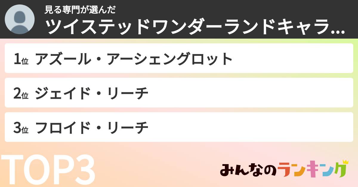 見る専門さんの「ツイステッドワンダーランドキャラランキング」