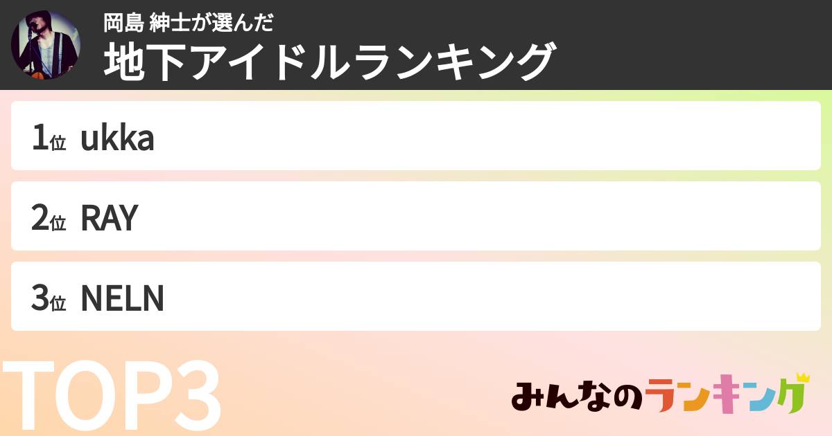 岡島 紳士さんの「インディーズアイドルランキング」