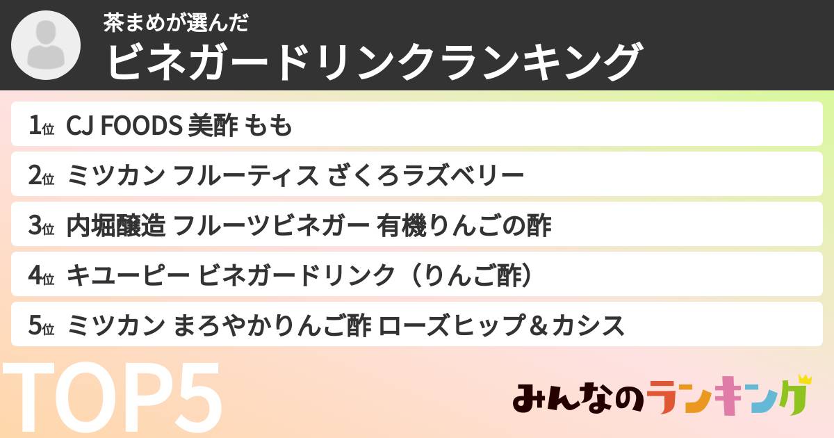 茶まめさんの「ビネガードリンクランキング」