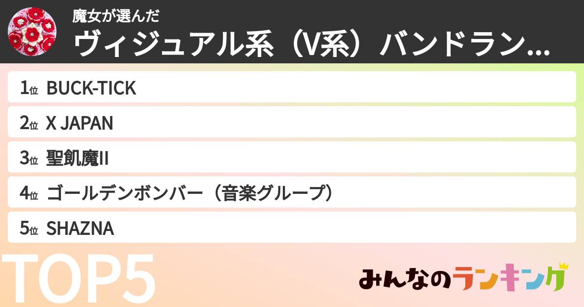 魔女さんの「ヴィジュアル系(V系)バンドランキング」
