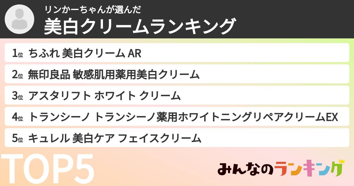 リンかーちゃんさんの「美白クリームランキング」