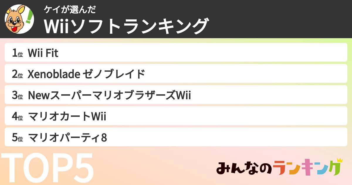 ケイさんの「Wiiソフトランキング」