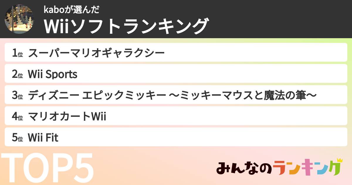 kaboさんの「Wiiソフトランキング」