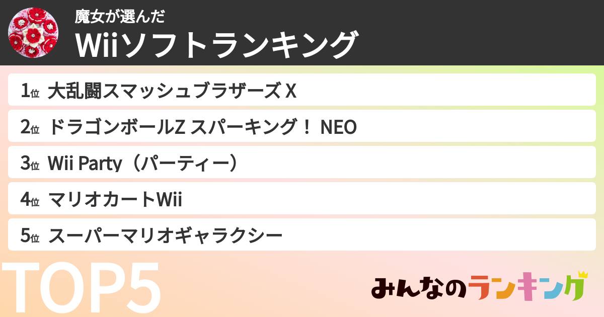 魔女さんの「Wiiソフトランキング」