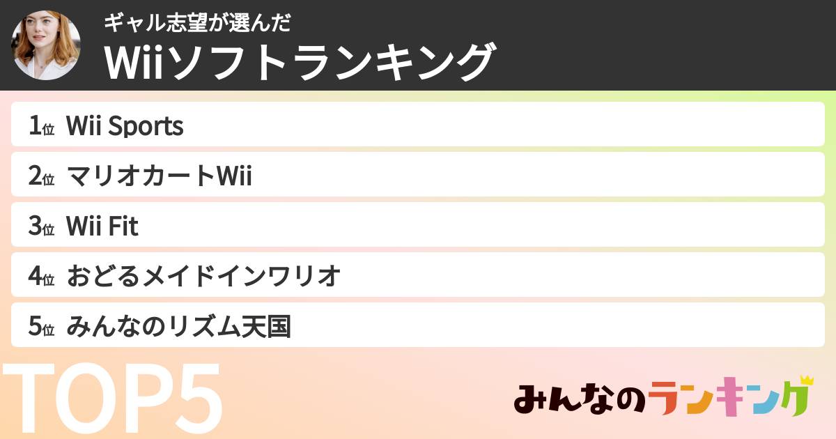 ギャル志望さんの「Wiiソフトランキング」