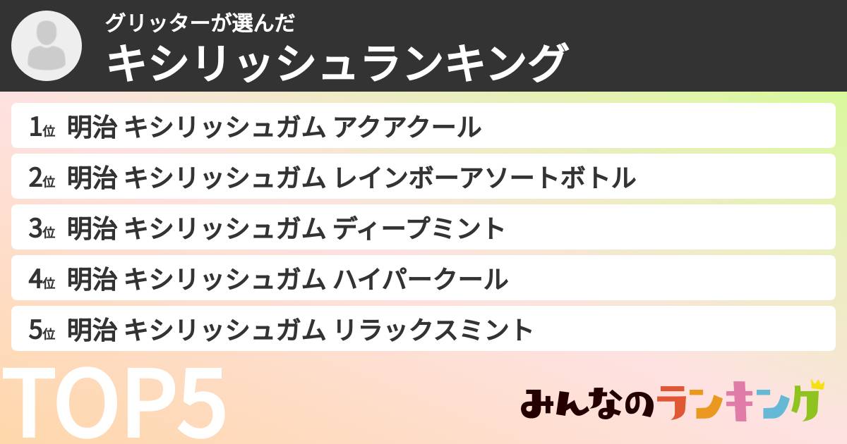 グリッターさんの「キシリッシュランキング」