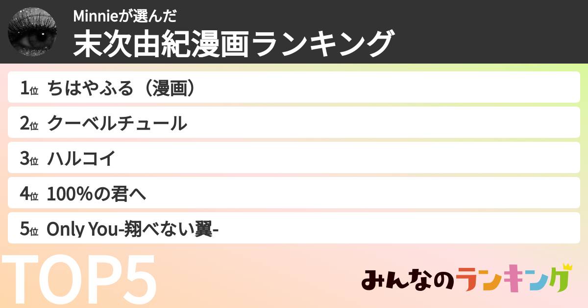 Minnieさんの「末次由紀漫画ランキング」