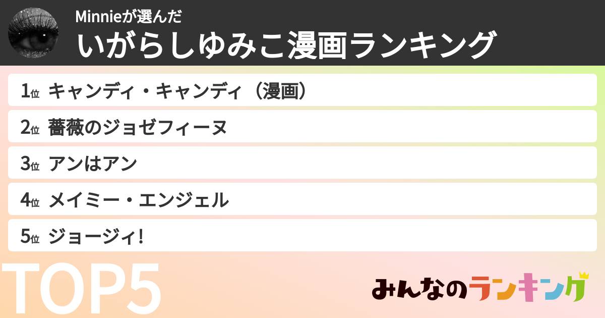 Minnieさんの「いがらしゆみこ漫画ランキング」