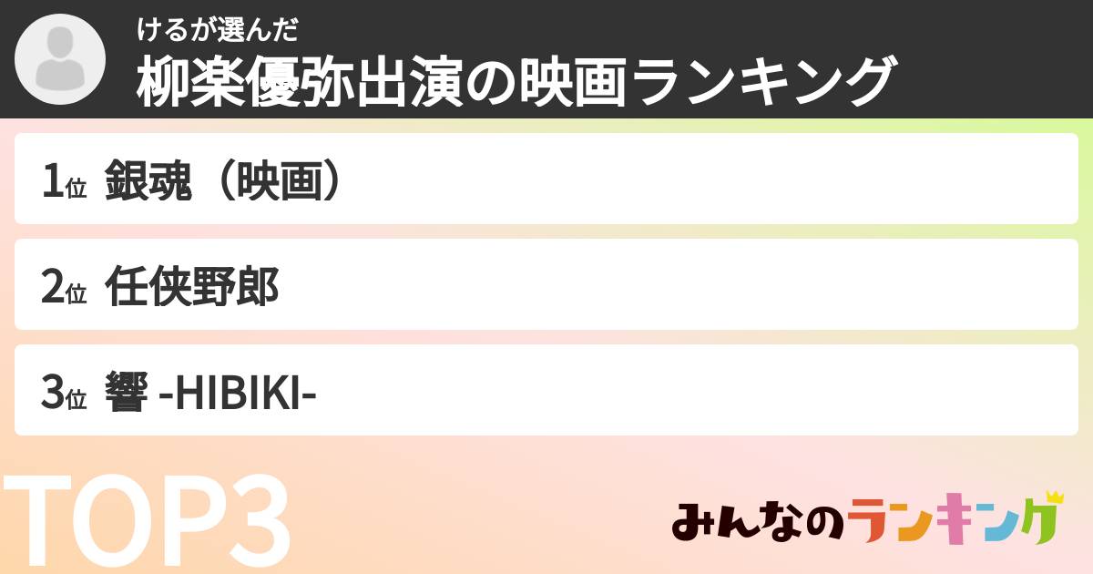 けるさんの「柳楽優弥出演の映画ランキング」