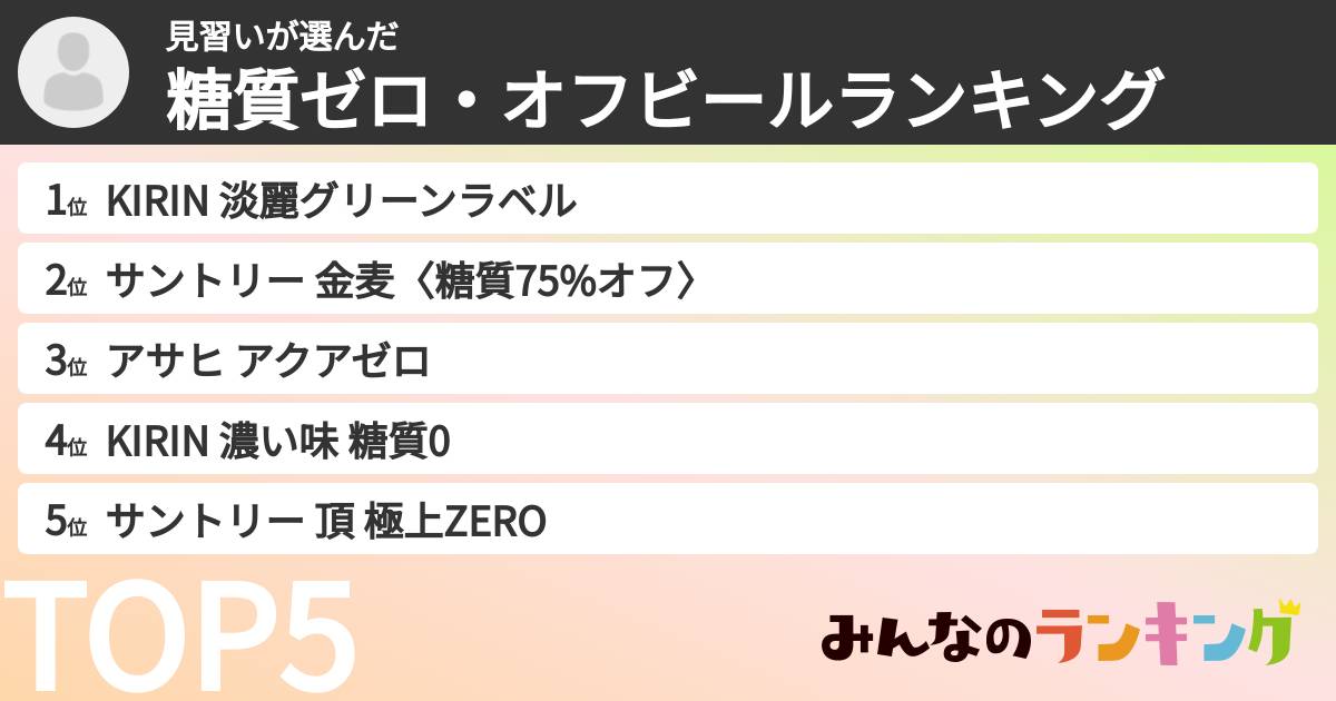 見習いさんの「糖質ゼロ・オフビールランキング」