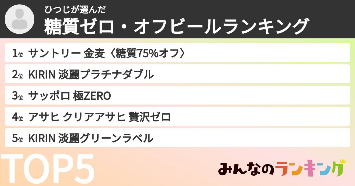 ひつじさんの「糖質ゼロ・オフビールランキング」