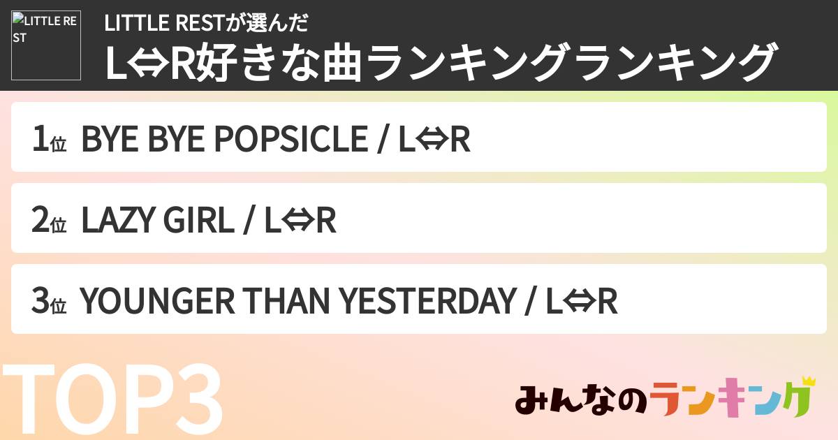 LITTLE RESTさんの「L⇔R好きな曲ランキングランキング」