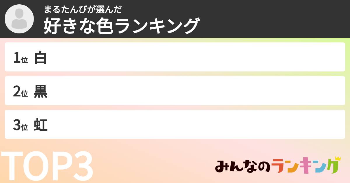 まるたんびさんの「好きな色ランキング」