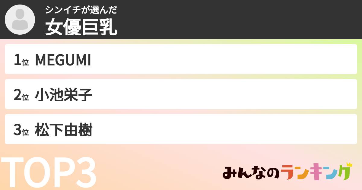 シンイチさんの「女優巨乳」