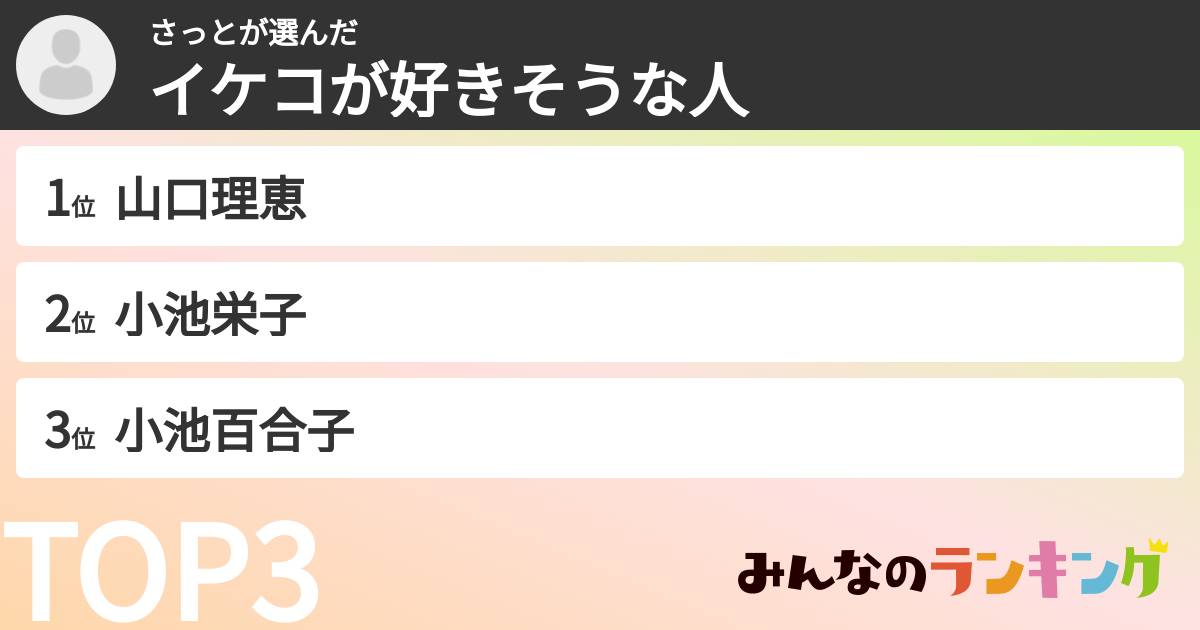 さっとさんの「イケコが好きそうな人」