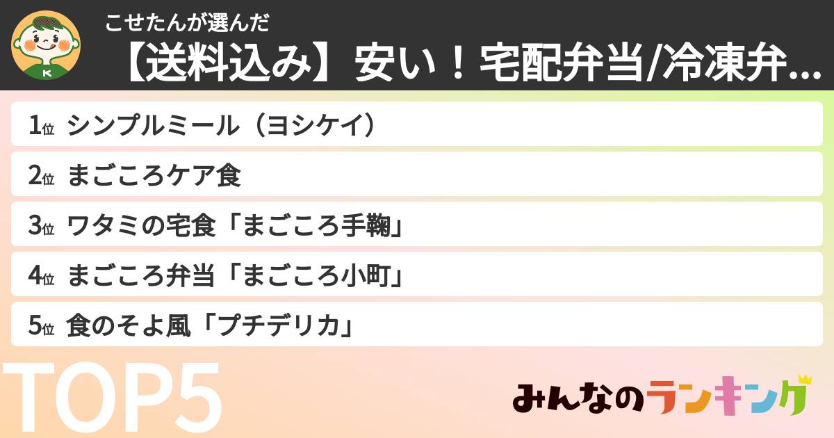 こせたんさんの「【送料込み】安い!宅配弁当/冷凍弁当」