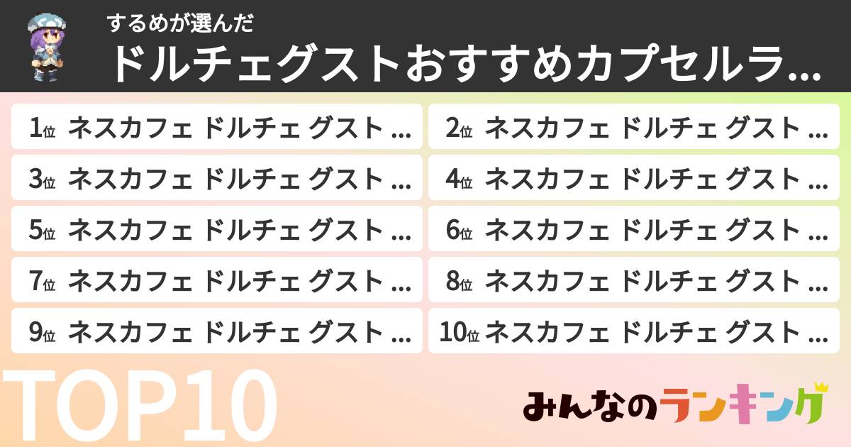 するめさんの「ドルチェグストおすすめカプセルランキング」